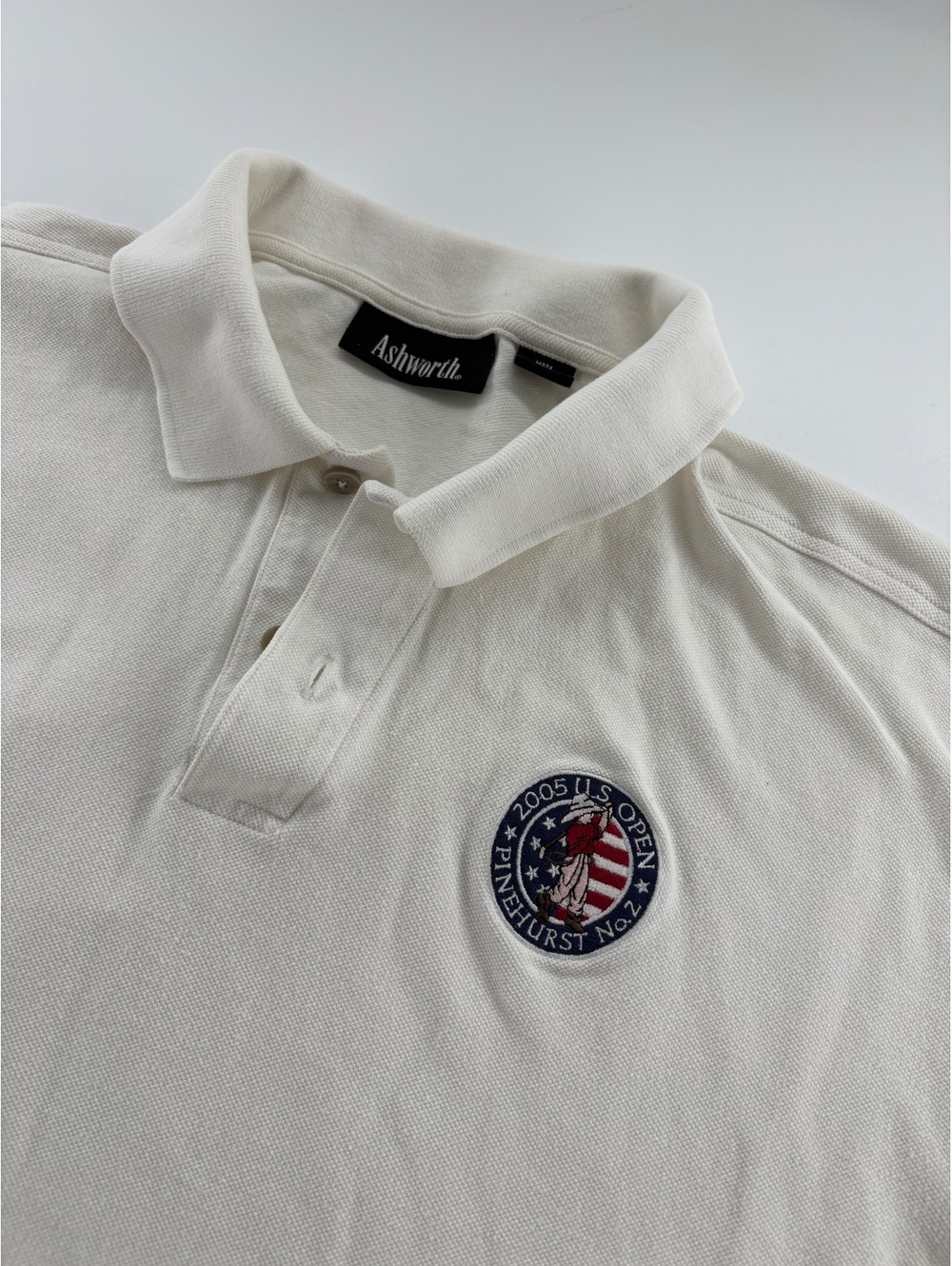 Ashworth 2005 US Open Pinehurst No 2 Golf Polo Men's XL White Vintage